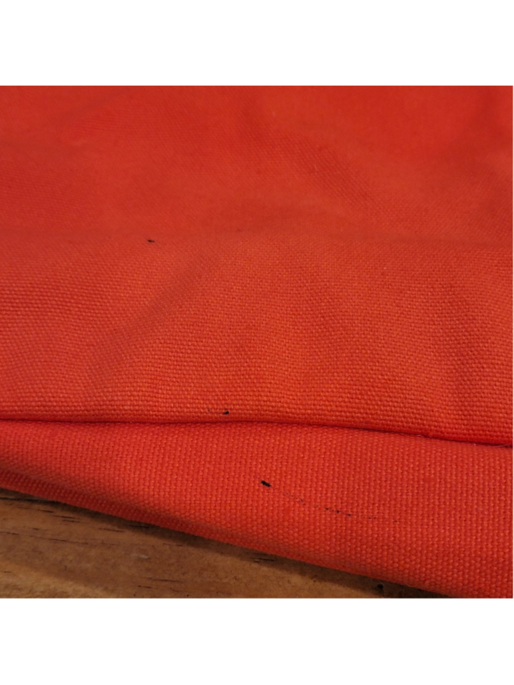 Fossil Orange Canvas Tote Bag Brown Leather Handles Shoulder Purse Zip Top - Picture 4 of 14